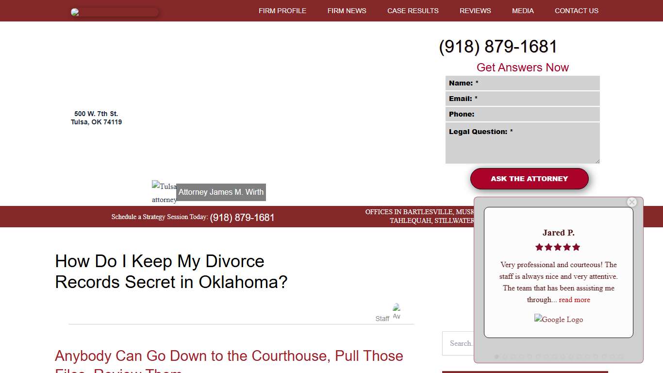 How Do I Keep My Divorce Records Secret in Oklahoma? - Wirth Law Office - Tulsa
